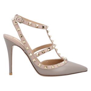 Valentino Garavani Brown Leather Rockstud Pumps